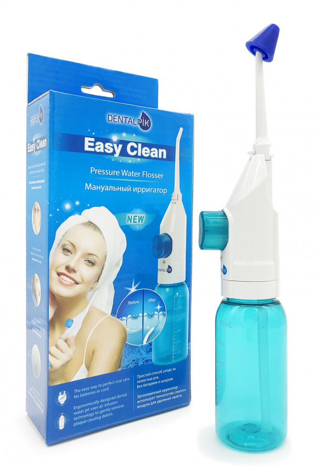 Мануальный ирригатор Dentalpik Easy Clean для полости рта и носа, белый