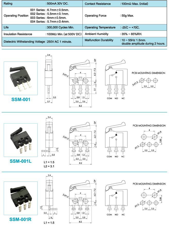 Микропереключатель L-KLS7-SSM-001R