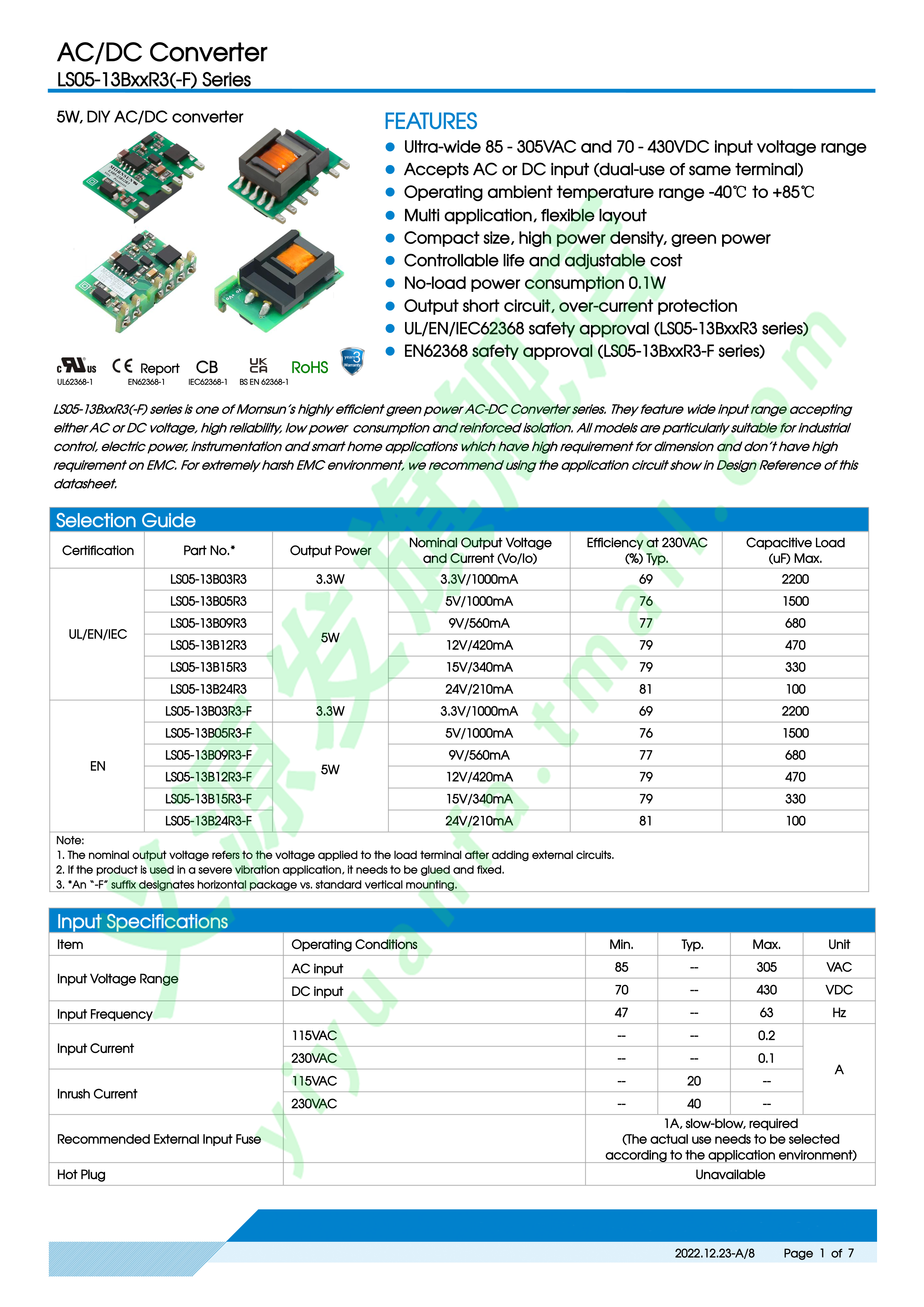 Источник напряжения LS05-13B12R3-F