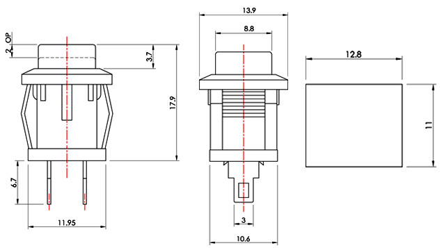 Кнопочный переключатель PB-02R-G