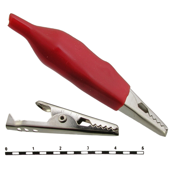Зажим "крокодил" 8-0027 red