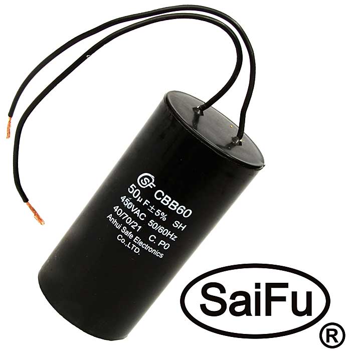 Пусковой конденсатор CBB60 50uF 450V (SAIFU)