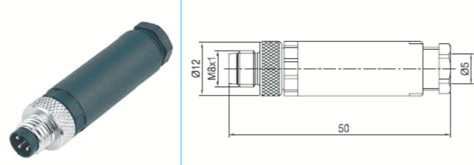 Разъём KLS15-714B-M8-4F2-A
