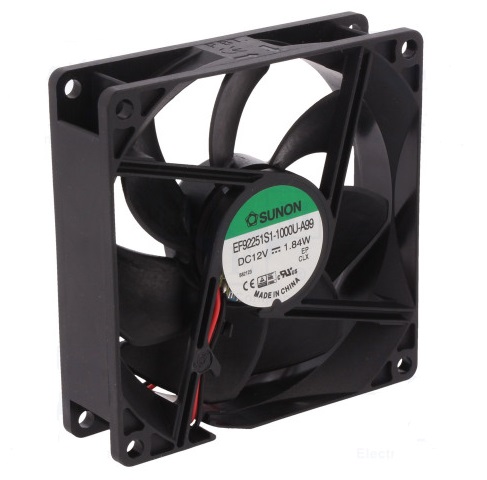 Вентилятор EF92251S1-A99-A / 12ВDC; 92x92x25мм; 87,04м3/ч; 34дБА; 24AWG