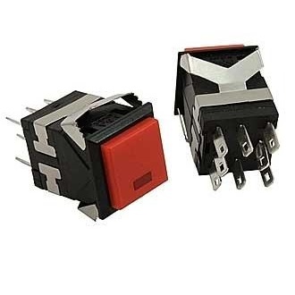 Кнопка KD2-21BRR (PSW-22 ФЧК) / с фиксациией, красный, красная подсветка