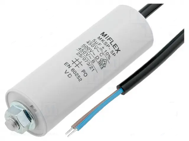 Конденсатор пусковой 8uF 450V 10% провод / I15KV580K-D