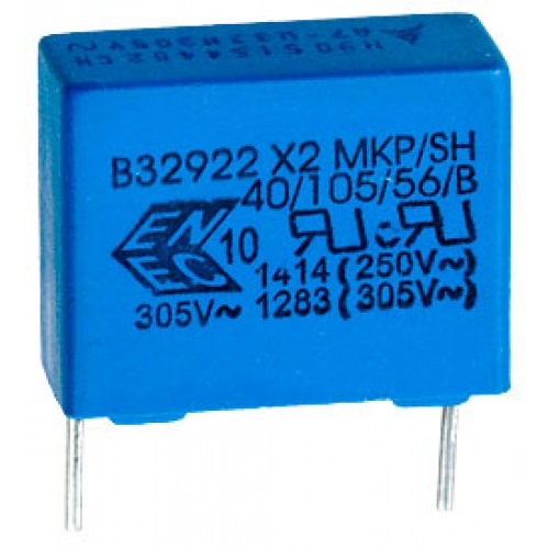 Конденсатор полимерный CLASS X2-MKP 0,33uF 305VAC 20% P=15mm / B32922C3334M