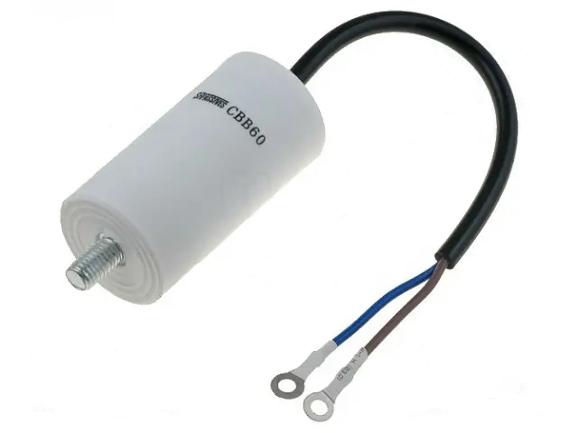 Конденсатор пусковой 16uF 450V 5% провод + клеммы / CBB60G-16/450