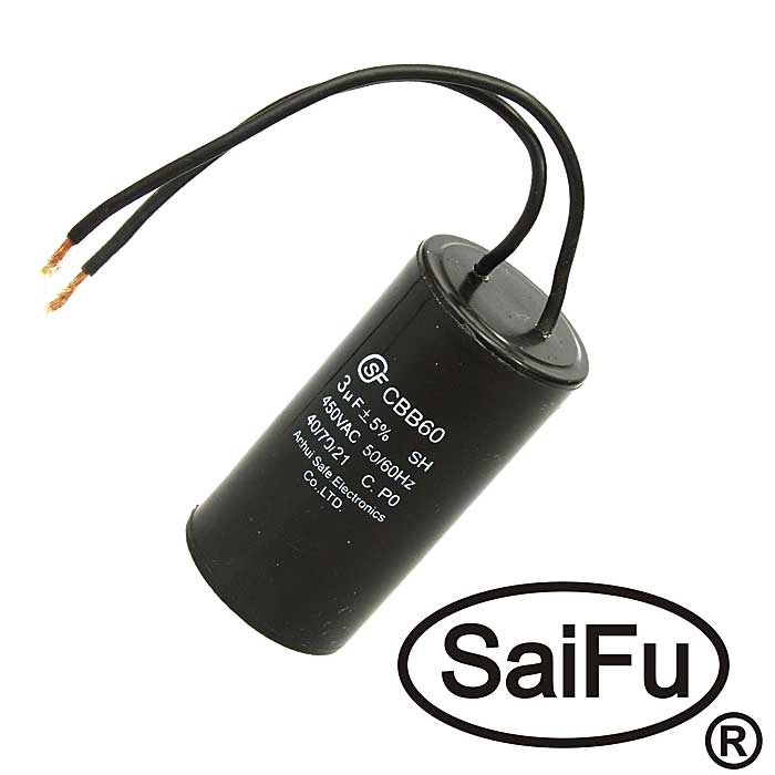 Конденсатор пусковой CBB60 3uF 450V WIRE