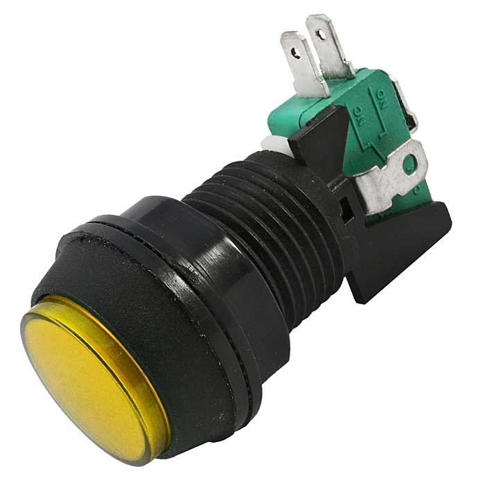 Кнопка GMSI-7B-C no(nc)+nc(no) yellow