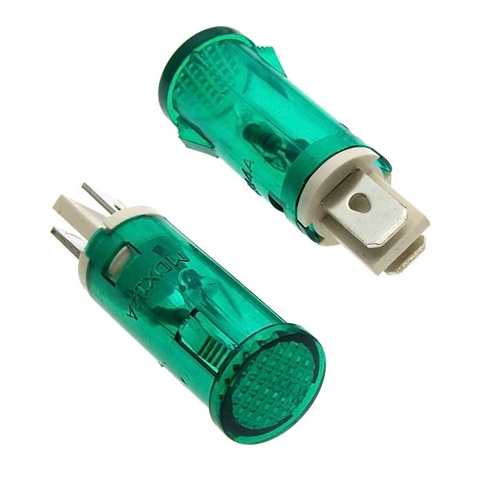 Лампа неоновая в корпусе MDX-14 green 220V