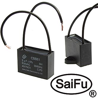 Пусковой конденсатор CBB61 2uF 630V (SAIFU)