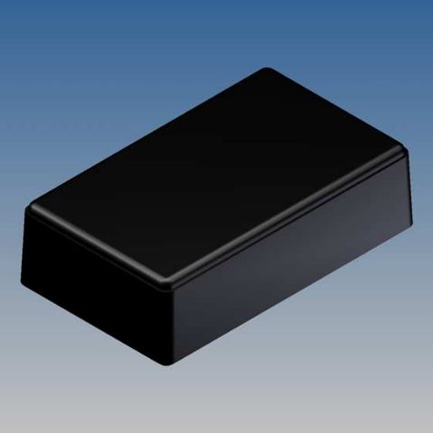 Корпус 10012-B.9 / 99.5x60x30 черный, со стойками для плат и отсеком для "Кроны"