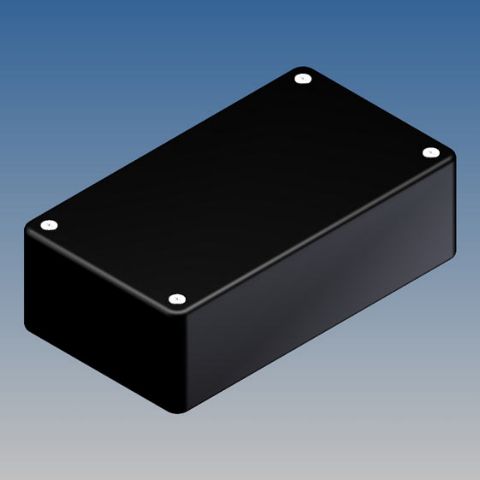 Корпус COFFER 2.9 / 125x70x39 черный, с направляющими для плат 1.5мм