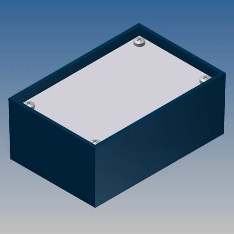 Корпус P/1.10 / 85x56x35.5 синий, с алюминиевой лицевой панелью 1мм