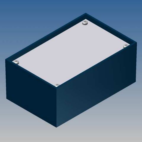 Корпус P/2.10 / 110x70x48 синий, с алюминиевой лицевой панелью 1мм