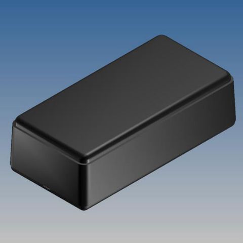 Корпус 10015.9 / 78x39x23 черный, со стойками для плат защелкивающийся
