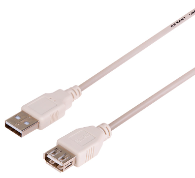 Кабель USB (шт. USB A - гн. USB A) 1.8 метра, серый REXANT