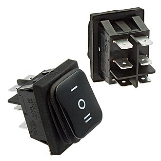 Клавишный переключатель SB090 IP65 on-off-(on) 22x30mm