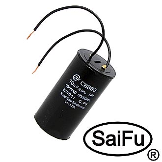 Пусковой конденсатор CBB60 10uF 630V WIRE (SAIFU)