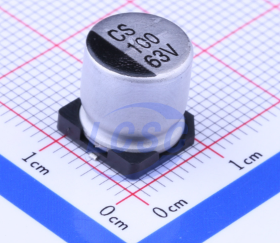 Конденсатор электролитический SMD 100uF 63V 20% 10x10.5mm / CS1J101M-CRG10