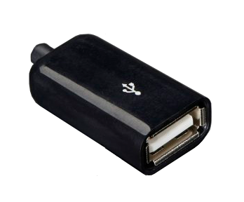 Разъём USB-F/B / гнездо USB на кабель черное (A18)