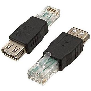 Переходник USB AF/RJ45 / гнездо USB A на вилку RJ45