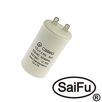 Пусковой конденсатор CBB60 15uF 630V (SAIFU)