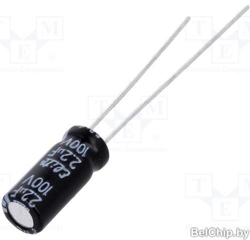 Конденсатор электролитический 2.2uF 100V 5x11 / PF2A2R2MNN0511U