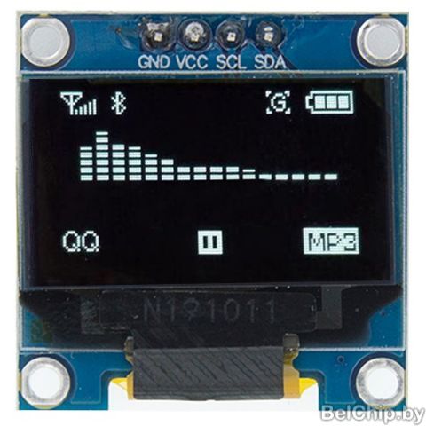 ЖК индикатор OLED-0.96-4IIC-W / белый, 3.3V-5V, SSD1306