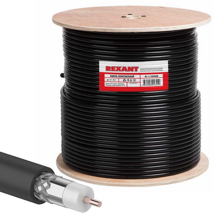Кабель коаксиальный 01-3011 RG-11U 83% 305м(ч)