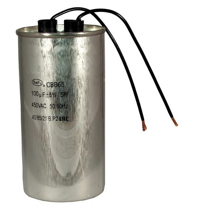 Конденсатор пусковой CBB65 100uF 450V WIRE (SAIFU)