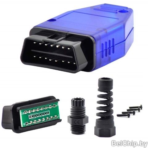 Разъём питания низковольтный OBD2-M-BL / вилка OBD2, синий