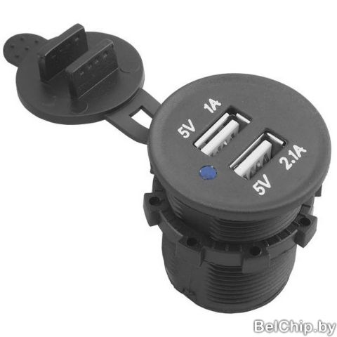 DC-DC преобразователь LXG526 2xUSB 3.0 12/24V 5V/1A 5V/2.1A / 5-12/24В, понижающий, 2xUSB