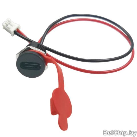 Разъём CON-WUSB-C/WP / гнездо USB Type-C на корпус, водонепроницаемый c проводом и разъемом 2pin (C46)