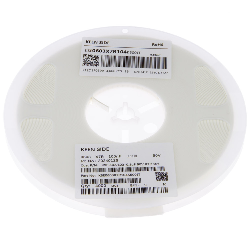 Конденсатор KSE-CC0603-0.1uF 50V X7R 10%
