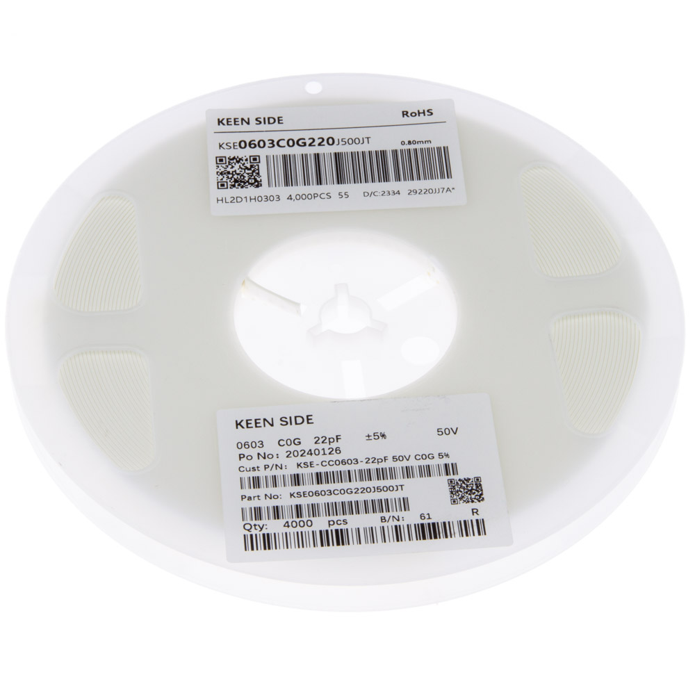 Конденсатор KSE-CC0603-22pF 50V C0G 5%