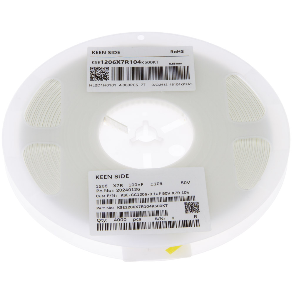 Конденсатор KSE-CC1206-0.1uF 50V X7R 10%