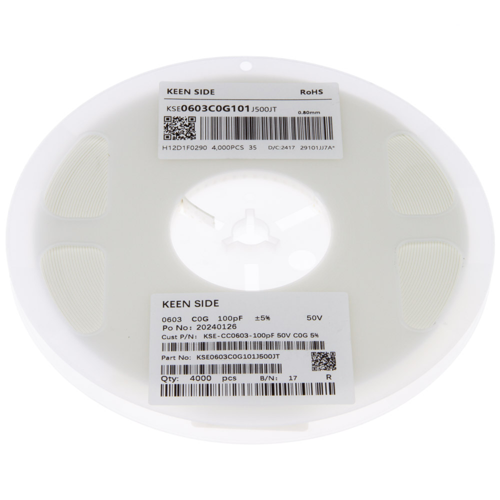 Конденсатор KSE-CC0603-100pF 50V C0G 5%
