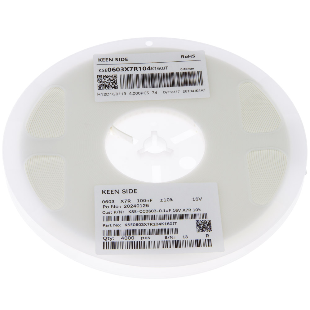 Конденсатор KSE-CC0603-0.1uF 16V X7R 10%