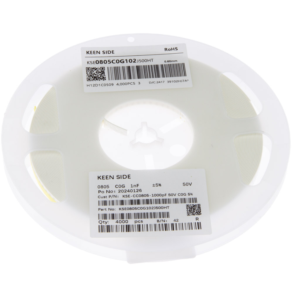 Конденсатор KSE-CC0805-1000pF 50V C0G 5%