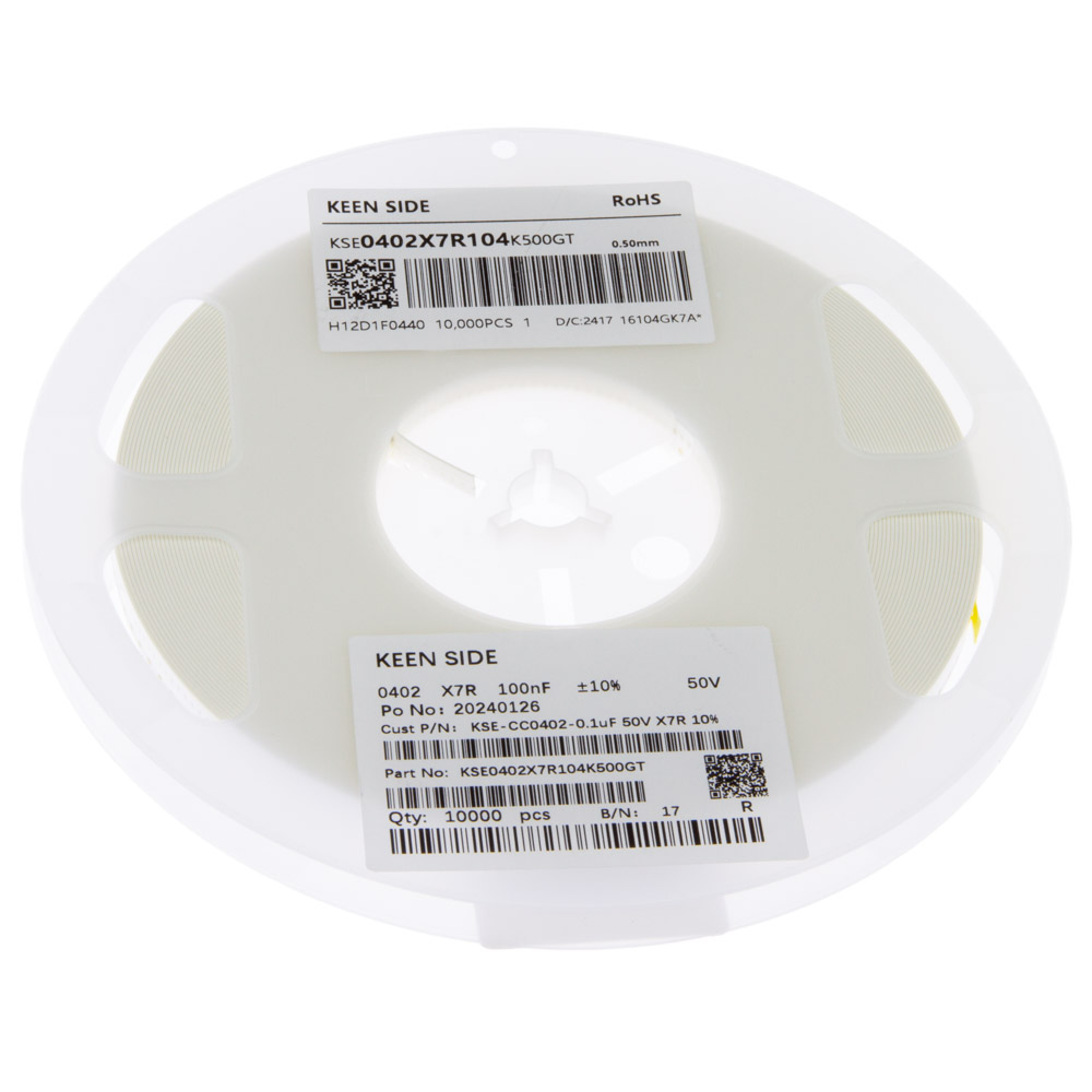 Конденсатор KSE-CC0402-0.1uF 50V X7R 10%