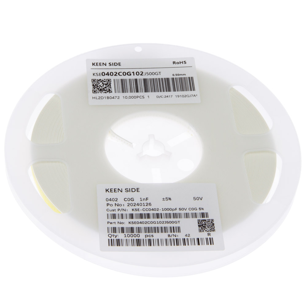 Конденсатор KSE-CC0402-1000pF 50V C0G 5%