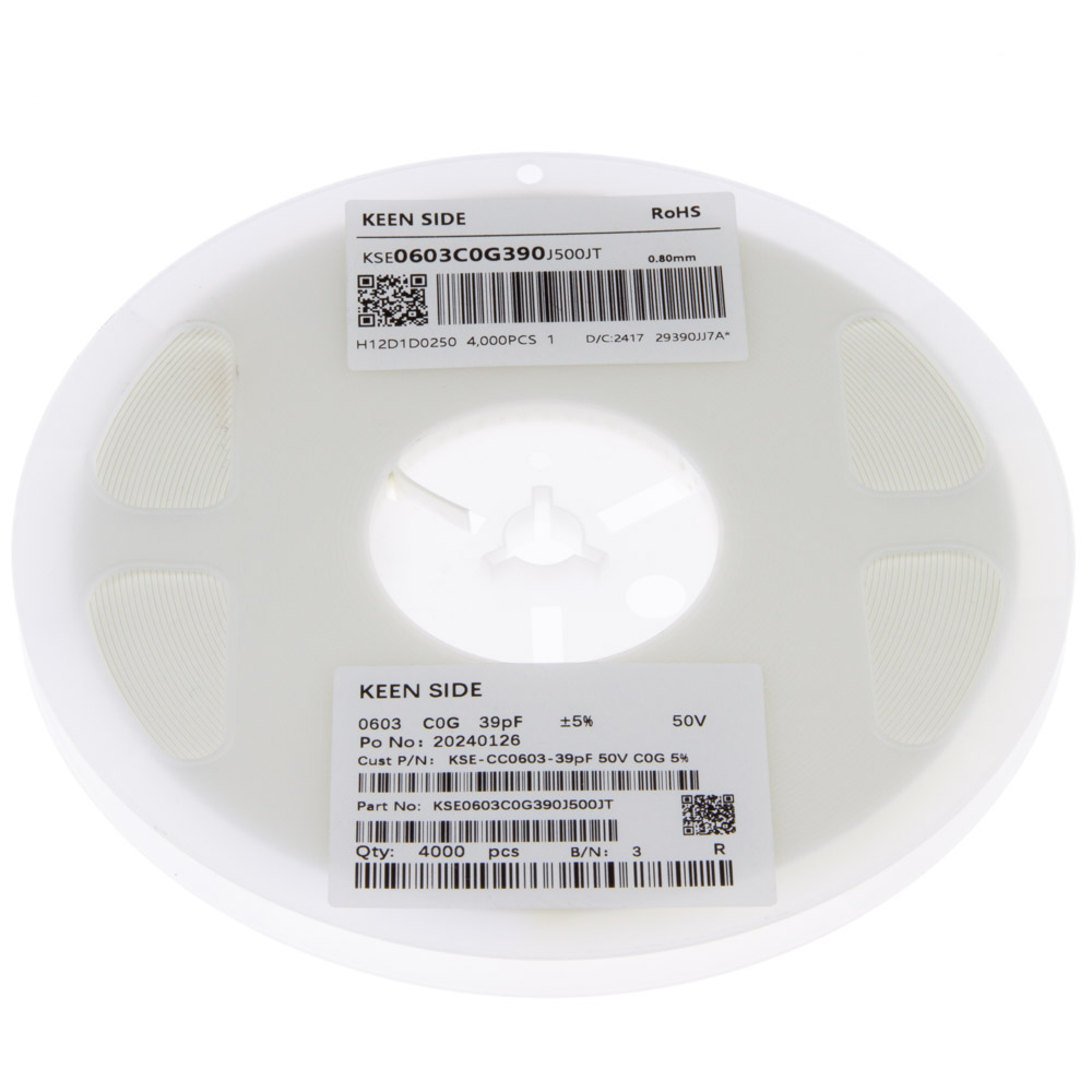 Конденсатор KSE-CC0603-39pF 50V C0G 5%