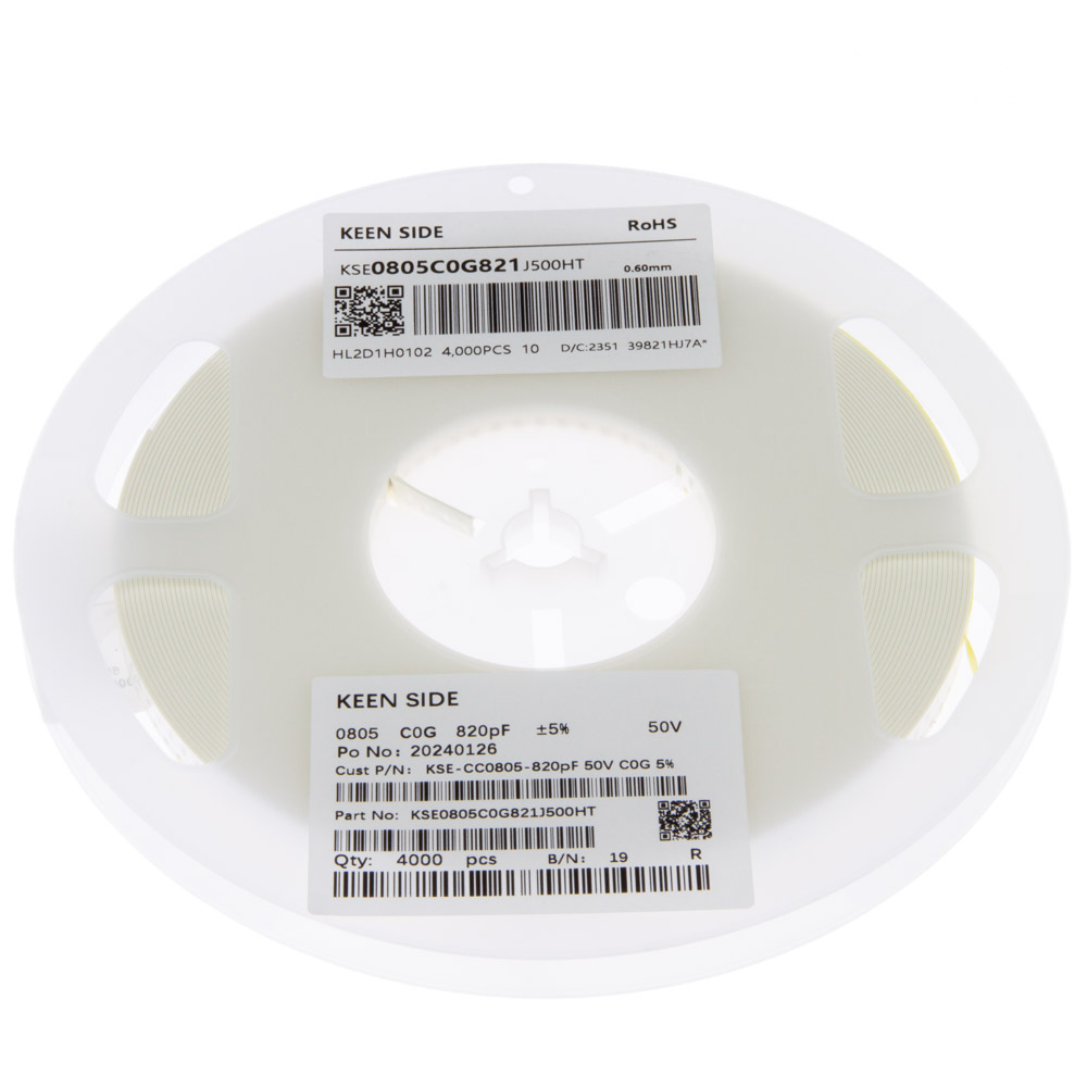 Конденсатор KSE-CC0805-820pF 50V C0G 5%