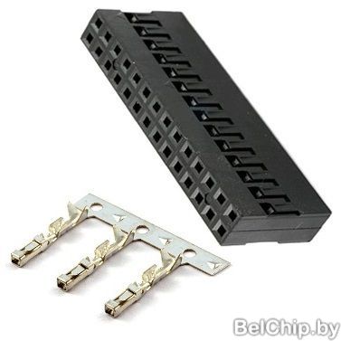 Разъём BLD 2x14 (T) / BLD-28 гнездо на кабель шаг 2.54 с контактами