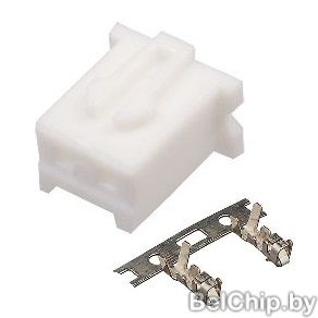 Разъём питания низковольтный H-02 (T) / CHU-2 розетка 2pin шаг 2.5 на кабель с контактами