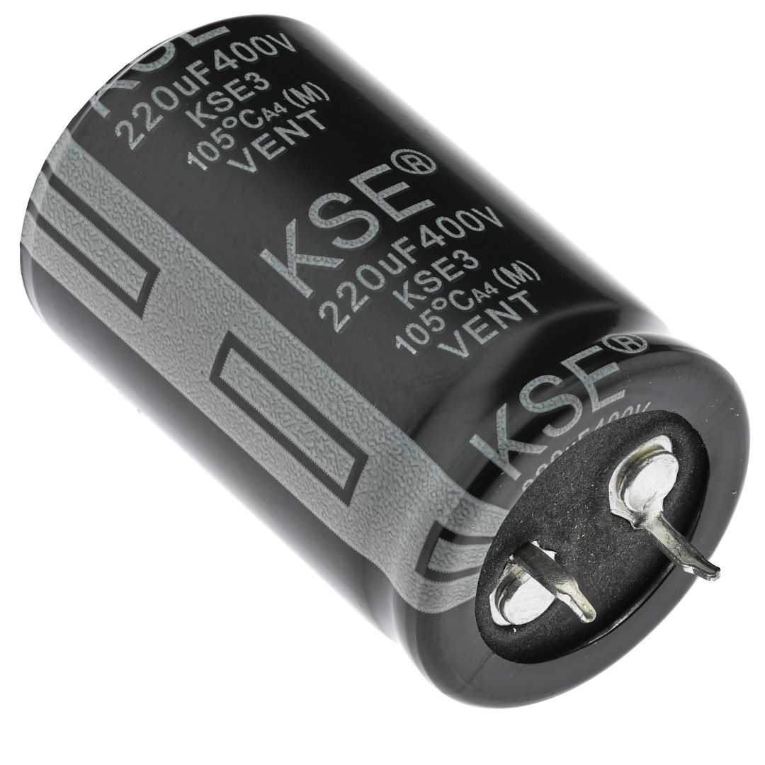 Конденсатор электролитический KSE-220UF-400V-2540-105-S