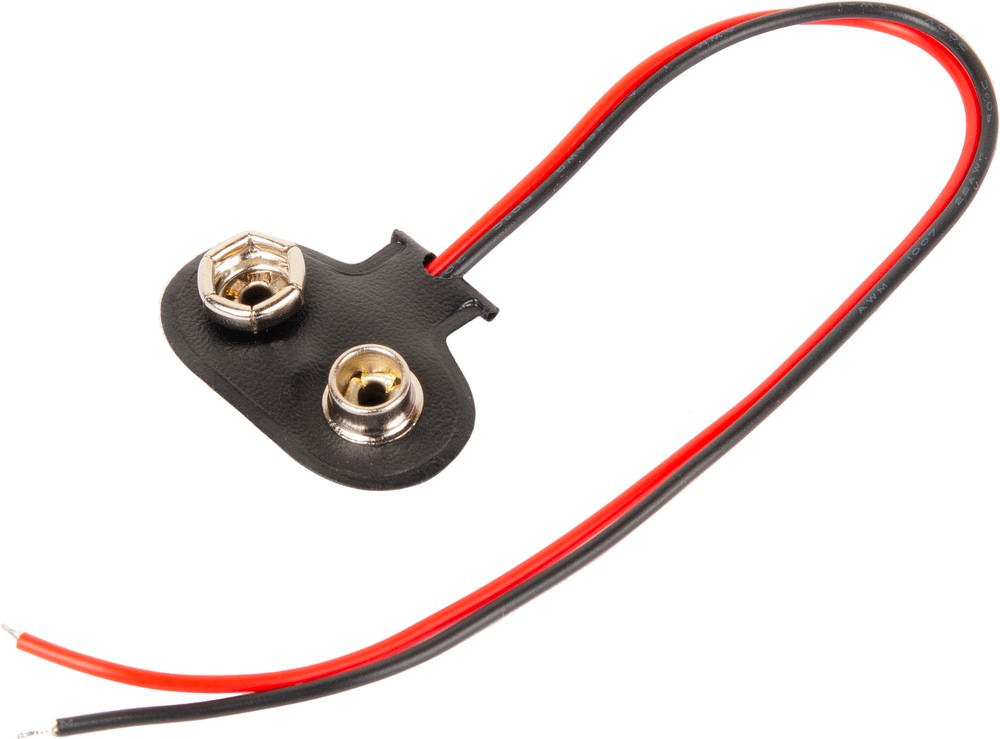 Контакт KLS5-BC9V-02-150, для 9В батареи типа "крона",провод 15см.(гориз)