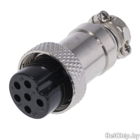 Разъем цилиндрический MIC-6P/F (MIC326) / гнездо 6pin на кабель